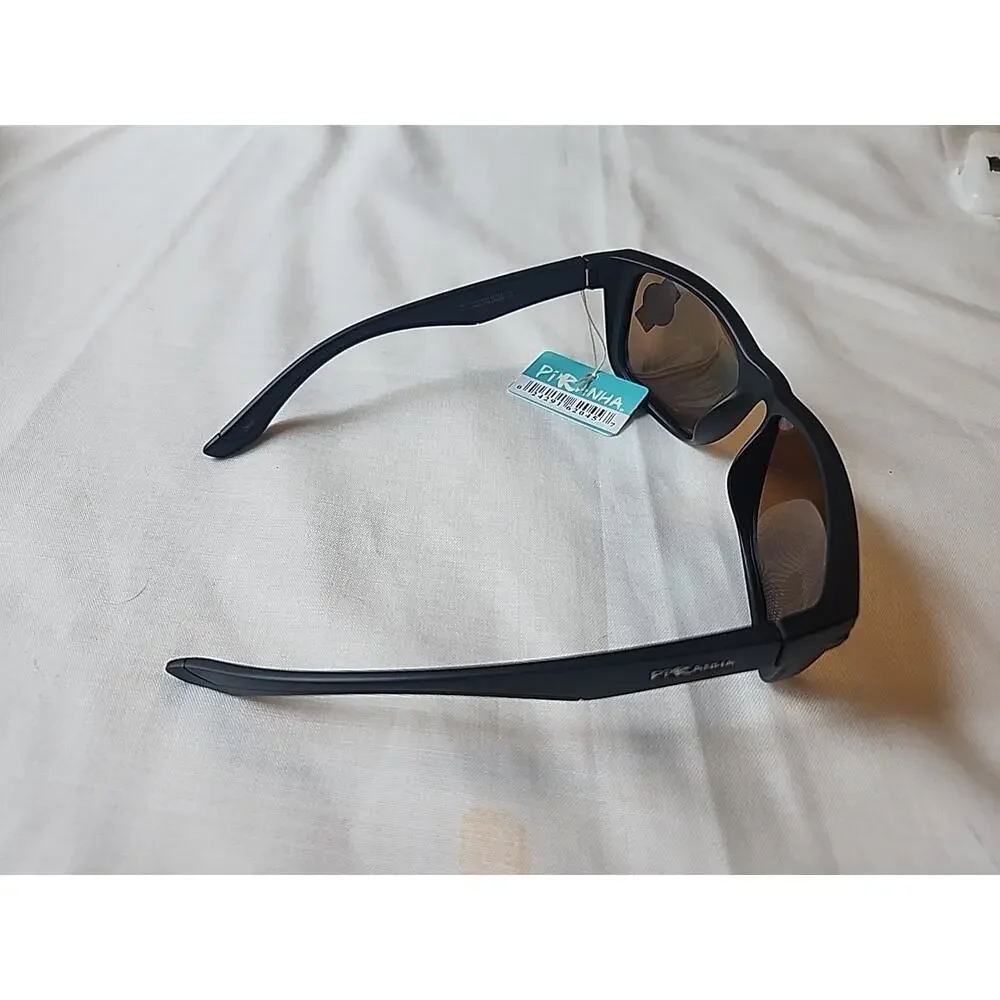 Piranha Mens Polarized Reduced Glare Sunglasses Black Style # 62045